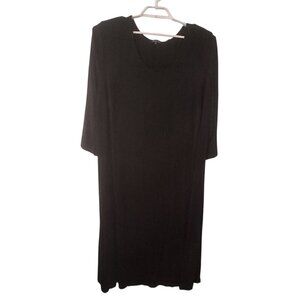 Vikki Vi Dress womens 3X black slinky 3/4 sleeve USA